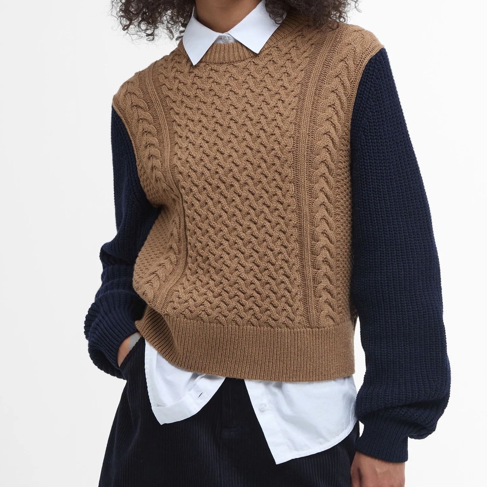 Barbour Ester Contrast Sleeves Jumper